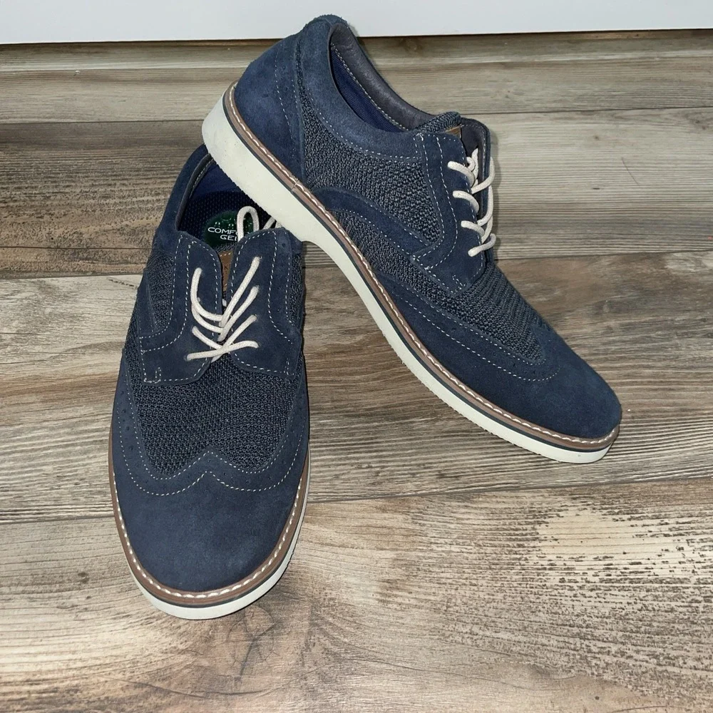 Nunn Bush Barklay Wingtip Oxford Men's Oxford-Size 11M—Navy‎ Multi